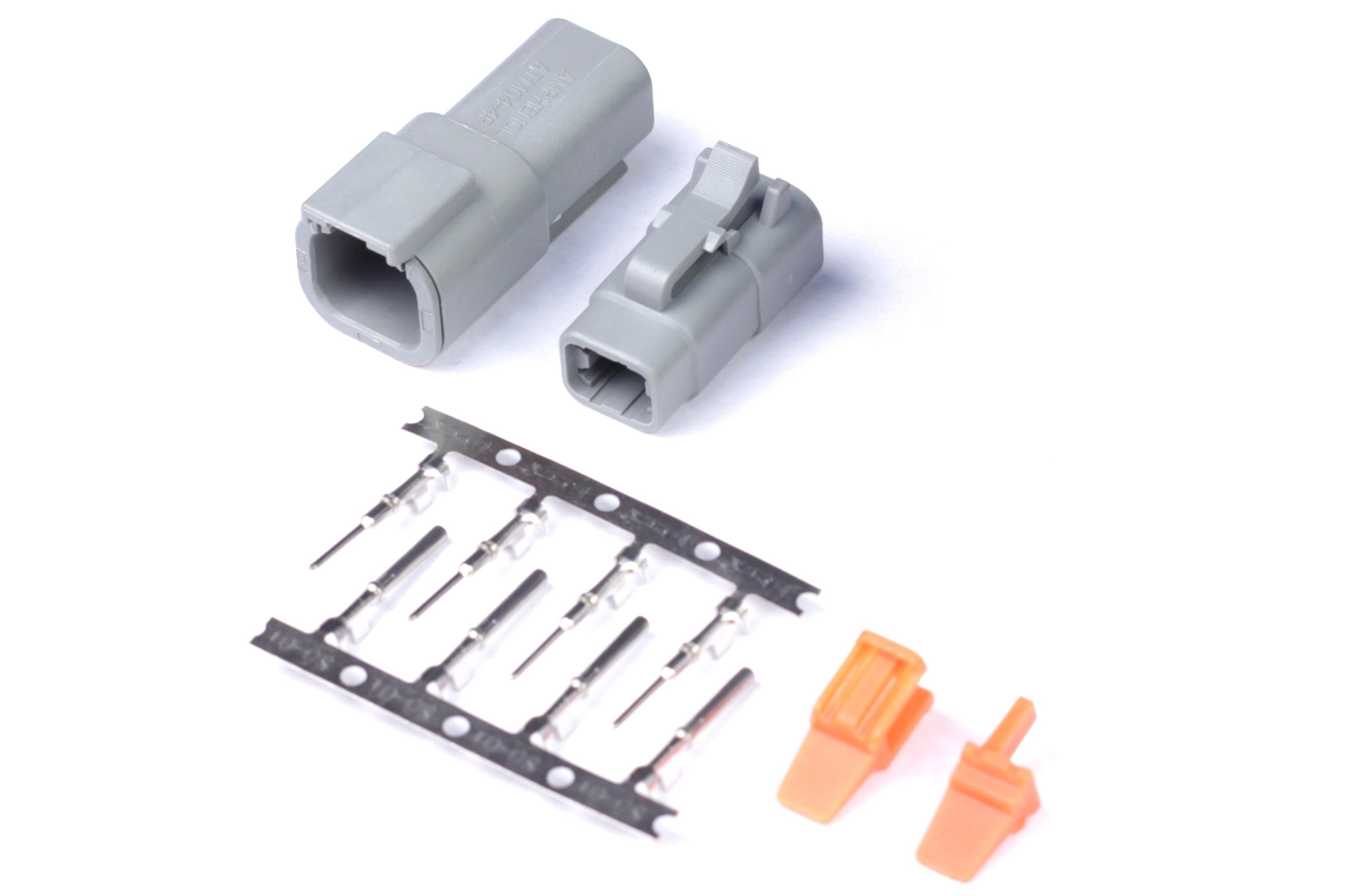 HT-031014 - Plug and Pins Only - Matching Set of Deutsch DTM-4Connectors (7.5 Amp)