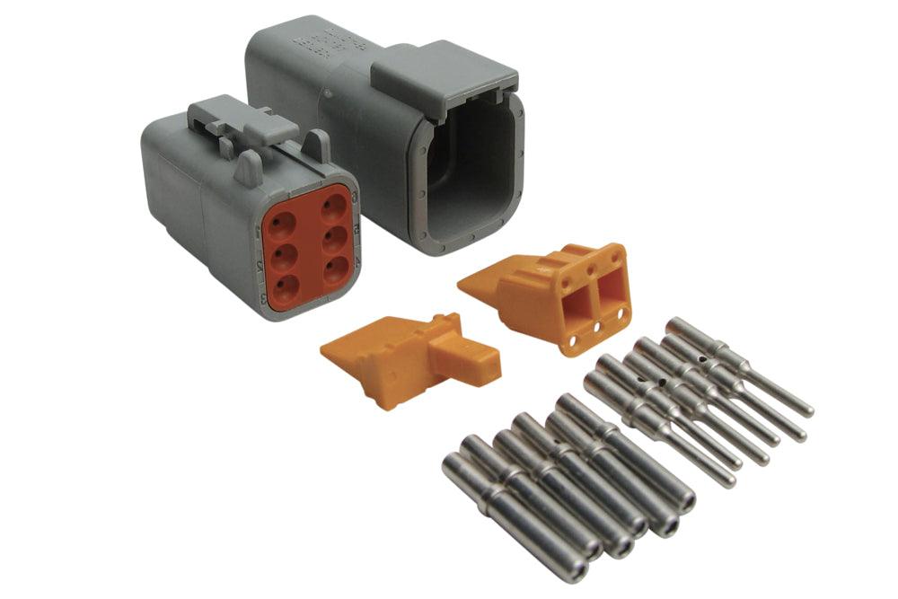 HT-031015 - Plug and Pins Only - Matching Set of Deutsch DTM-6Connectors (7.5 Amp)