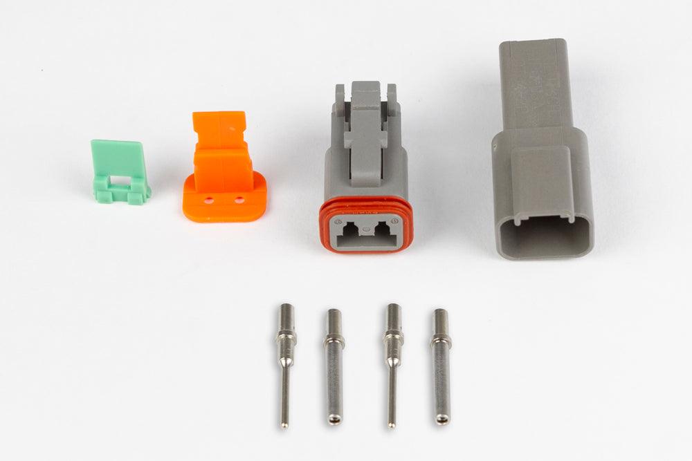Plug and Pins Only - Matching Set of Deutsch DT-2 Connectors (DT06-2S + DT04-2P) - (13 Amp) In Stock from Tuned By Shawn