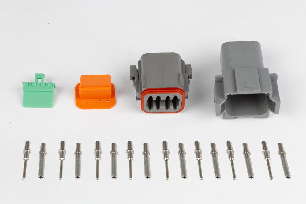 Plug and Pins Only - Matching Set of Deutsch DT-8 Connectors (DT06-8S + DT04-8P) - (13 Amp) from Tuned By Shawn