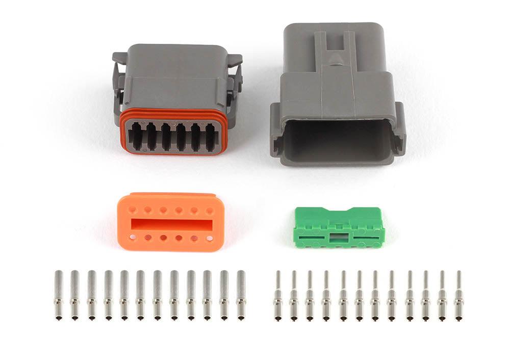 Plug and Pins Only - Matching Set of Deutsch DT-12 Connectors (DT06-12S + DT04-12P) - (13 Amp) In Stock from Tuned By Shawn