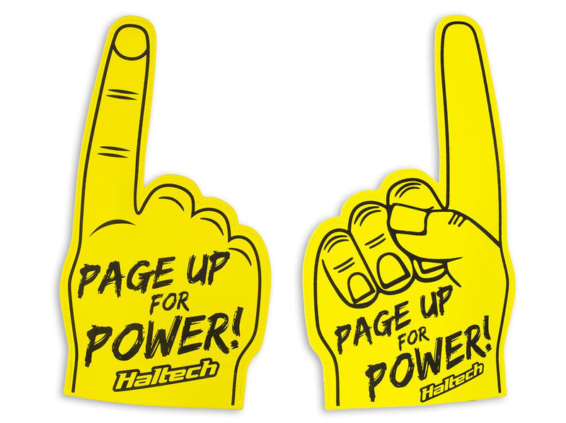 Haltech "Page Up for Power" Foam Finger Size: One Size Fits All Fingers (HT-309023)